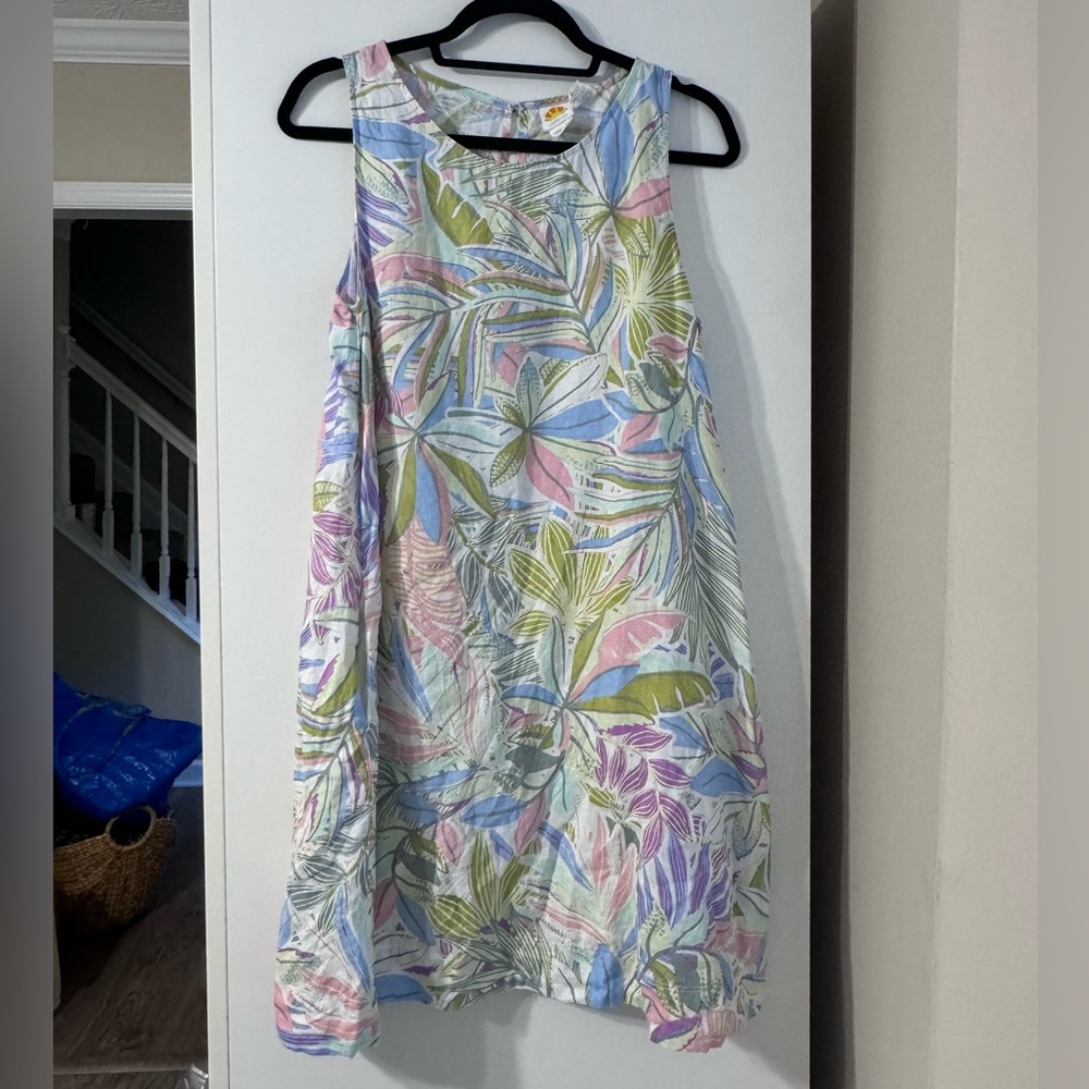 C&C California Linen Tropical print summer dress size medium